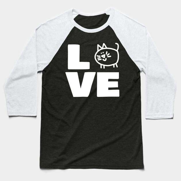 Love Chonk Cat Animals Baseball T-Shirt by ellenhenryart